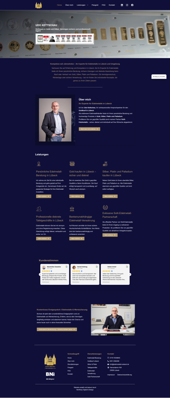 Webdesign SEO Agentur Lübeck Northbay Digital & Design Webseite Edelmetalle Lübeck