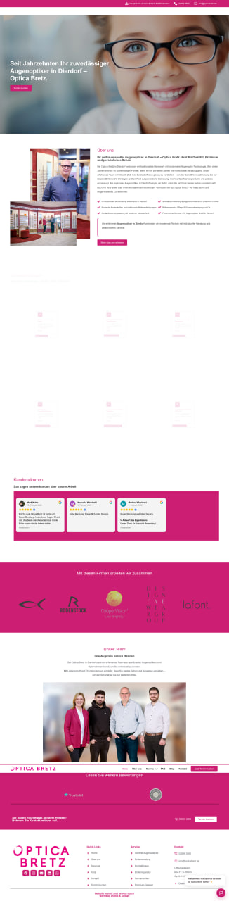 Webdesign SEO Agentur Lübeck Northbay Digital & Design Webseite Optica Bretz