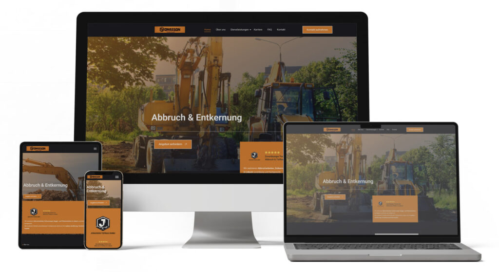 Webdesign SEO Agentur Lübeck Northbay Digital & Design Webseite Tiefbau Jonasson